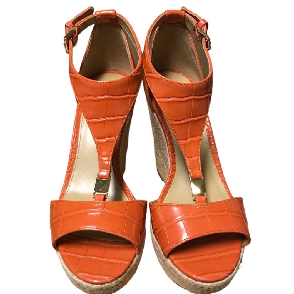 WOMENS MICHAEL KORS SEXY 4.5” ESPADRILLE  WEDGE SUMMER SANDALS SIZE 9 - Picture 2 of 8